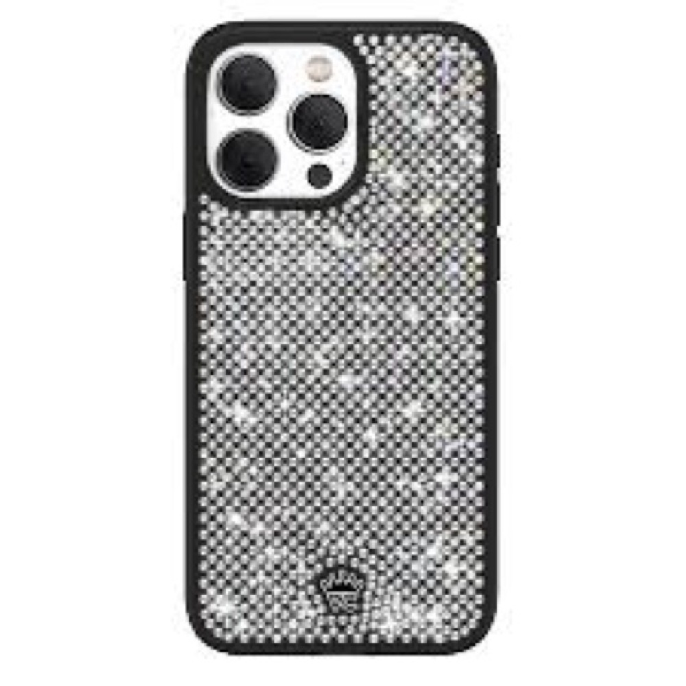 NWT — “Black Caviar Crystals iPhone 15 Pro Max Case” — Velvet Caviar